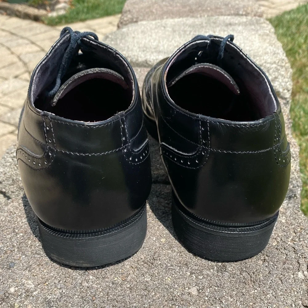 MENS DR. SCHOLLS~WINGTIP~BLACK OXFORD~ORTHOTIC~COMFORT~DRESS SHOES~SIZE 10.5~BR